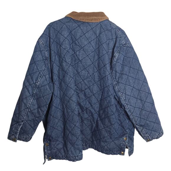 Vintage Lauren Ralph Lauren Quilted Denim Barn Jacket Equestrian Hunt Lining 3x - Picture 4 of 10
